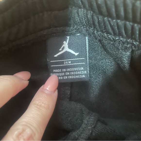2/$10 Sale! Jordan Black Pants with Red Stripe Size 24 Months - Picture 5 of 6
